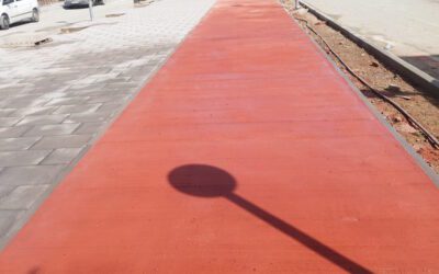 Pavimento rayado para carril bici en Cambrils