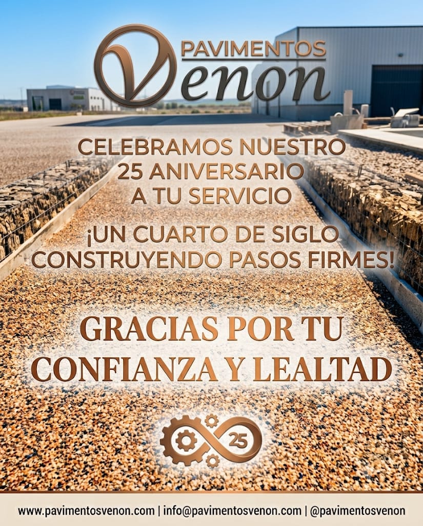Cartel 25 aniversario Pavimentos Venon